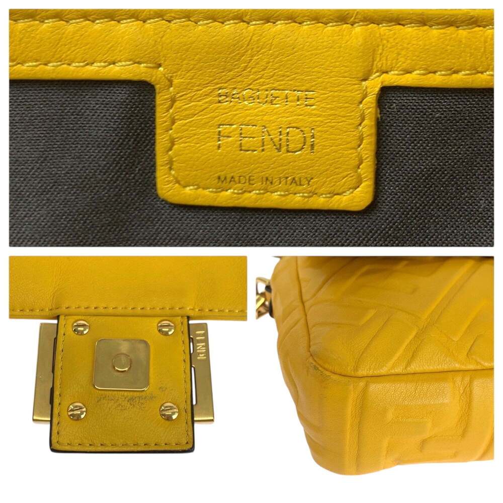 FENDI Zucca Mamma Bucket Yellow Leather Shoulder Bag Messenger 8BR600 (Yellow... - Picture 4 of 10